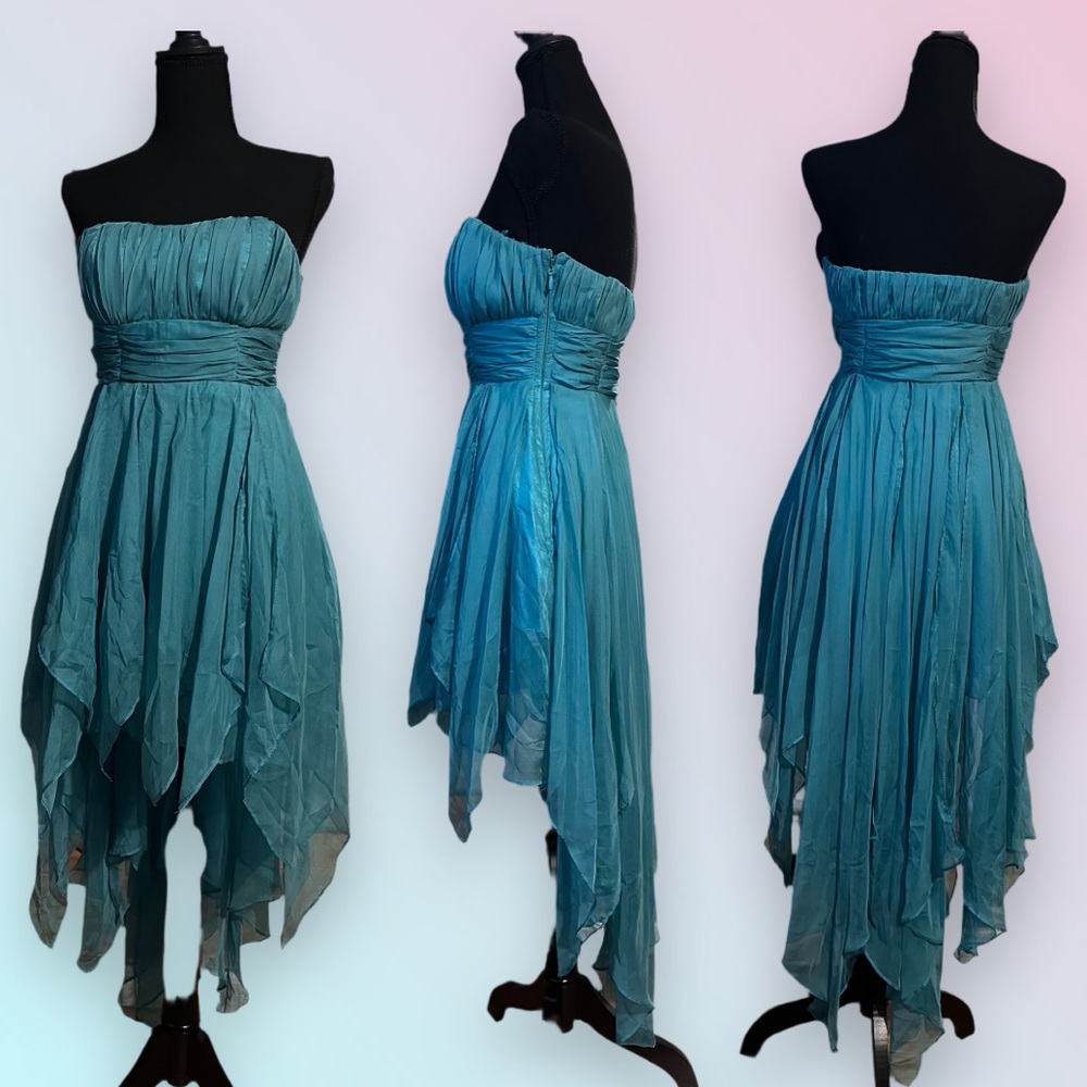 High-low Teal Mermaid Party Dress